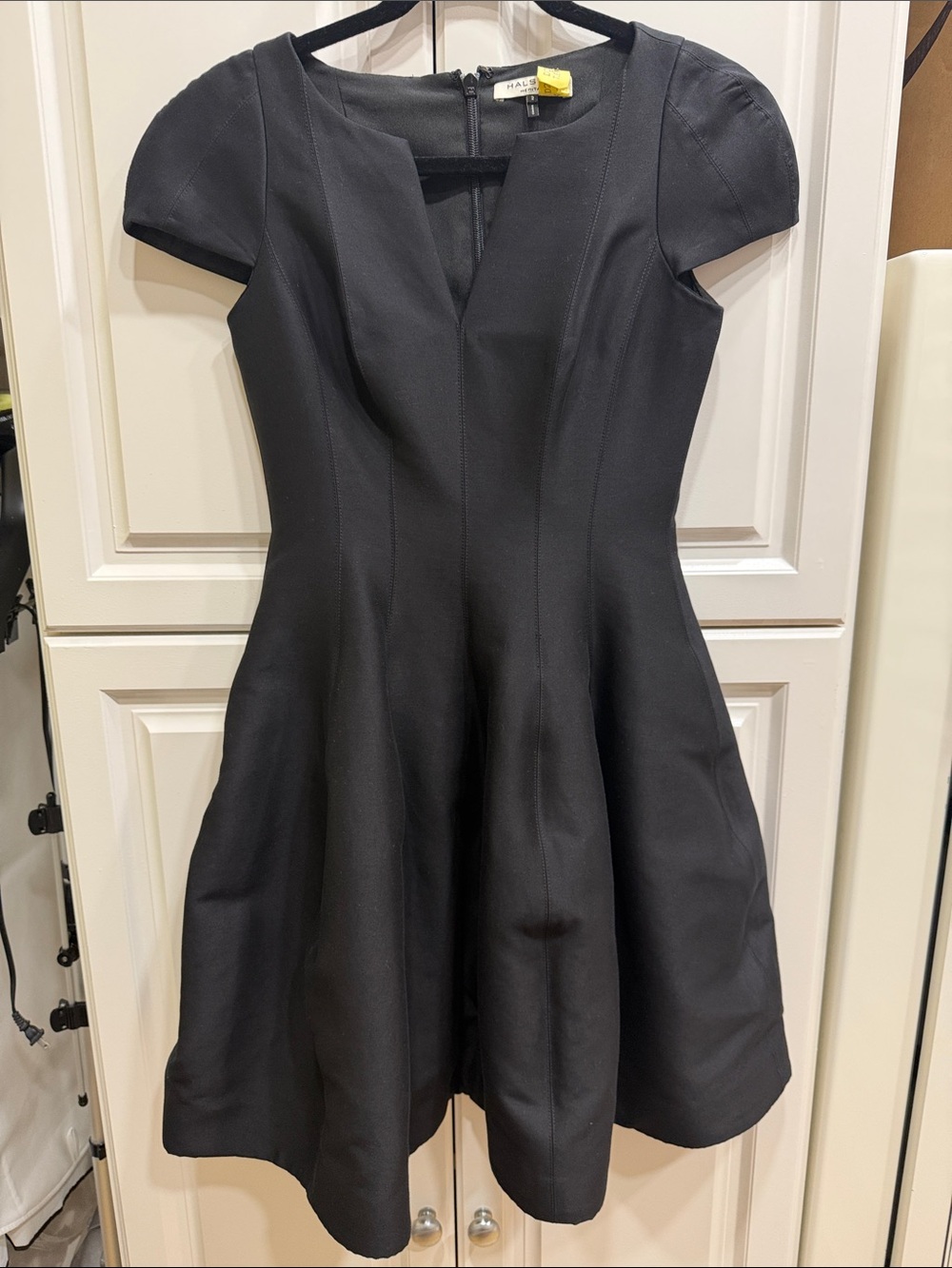 Halston Heritage Black Fit-and-Flare Mini Dress